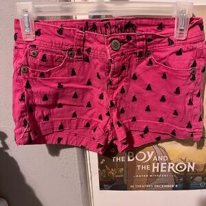 Pink Shorts with Black Pattern